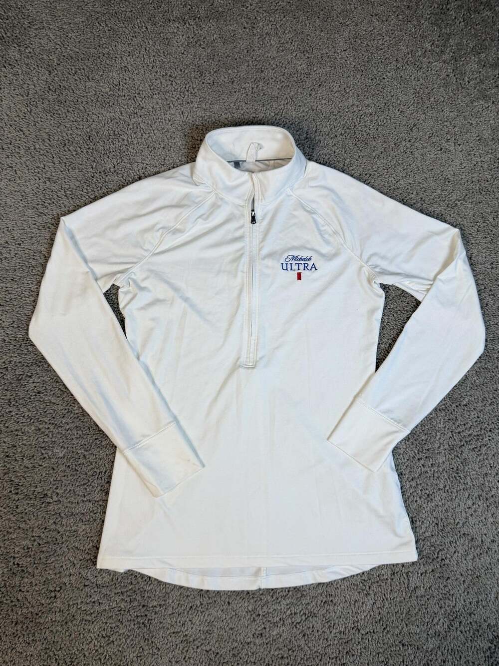 Under Armour HeatGear Shirt Womens S White 1/4 Zip Mock Neck Moisture Wicking